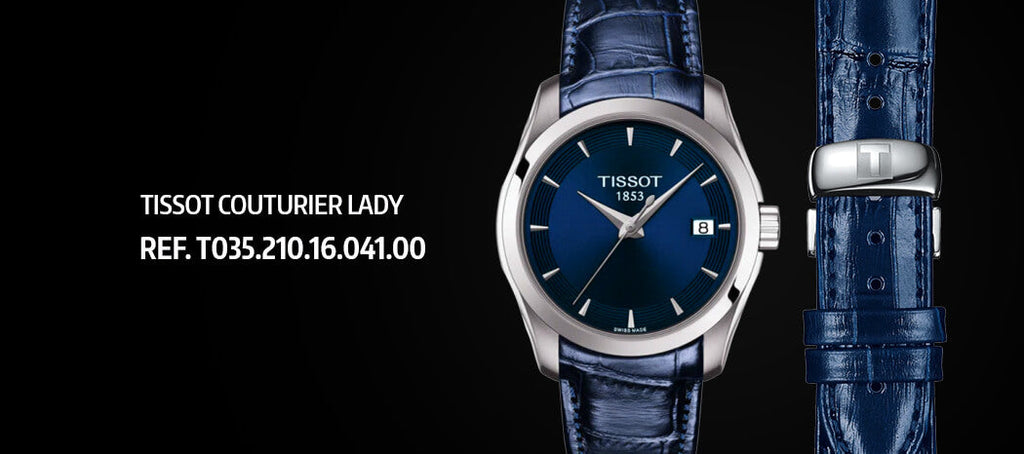 Tissot Couturier Lady Blue Dial Blue Leather Strap Watch for Women - T035.210.16.041.00 Buy Now By Tissot