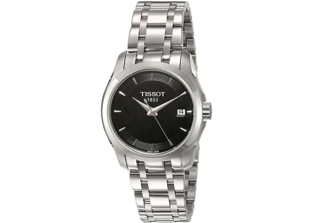 Tissot T Trend Couturier Lady Black Dial Silver Steel Strap Watch For Women - T035.210.11.051.00 Buy Now By Tissot