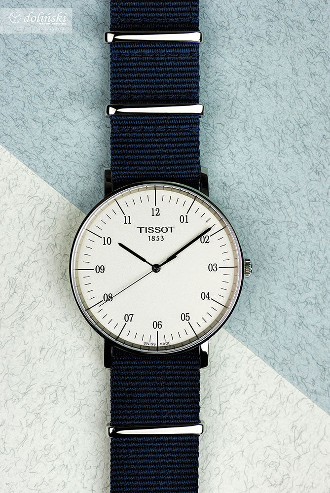 Tissot T Classic Everytime Large White Dial Blue NATO Strap Watch For Men - T109.610.17.037.00 Buy Now By Tissot