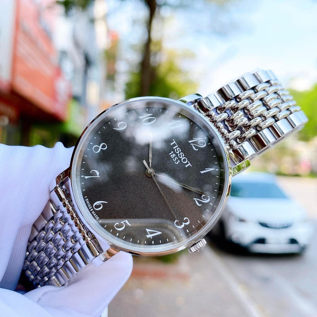 Tissot T Classic Everytime Quartz Black Dial Silver Steel Strap Watch for Men - T109.410.11.072.00 Buy Now By Tissot