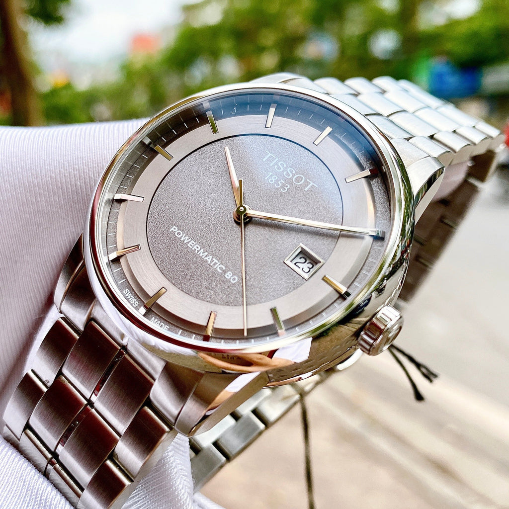Tissot Luxury Powermatic 80 Grey Dial Silver Steel Strap Watch for Men - T086.407.11.061.00 Buy Now By Tissot
