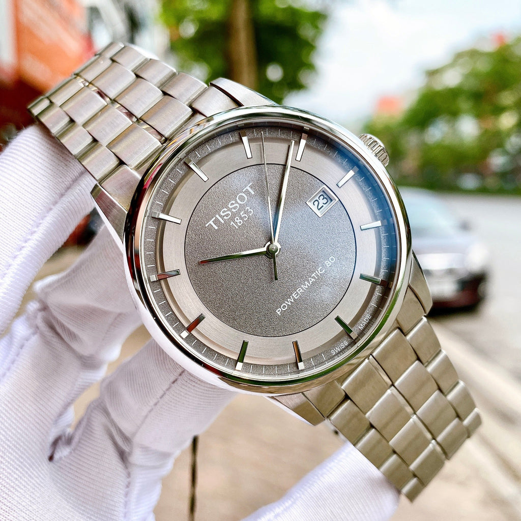 Tissot Luxury Powermatic 80 Grey Dial Silver Steel Strap Watch for Men - T086.407.11.061.00 Buy Now By Tissot