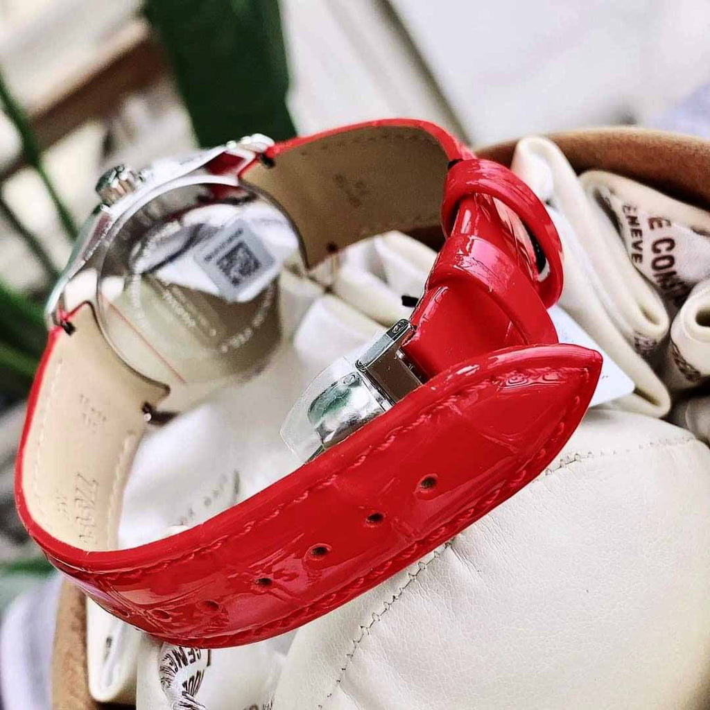 Tissot Couturier Lady Silver Dial Red Leather Strap Watch for Women - T035.210.16.031.01 Buy Now By Tissot