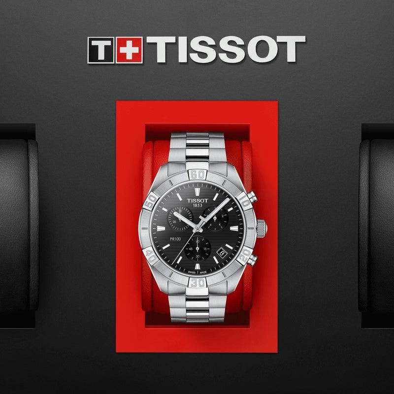 Tissot T Classic PR 100 Sport Chronograph Black Dial Silver Steel Strap Watch for Men - T101.617.11.051.00 Buy Now By Tissot