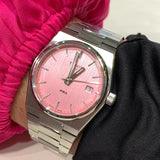 Tissot PRX Quartz Pink Dial Silver Steel Strap Watch for Women - T137.210.11.331.00 Buy Now By Tissot