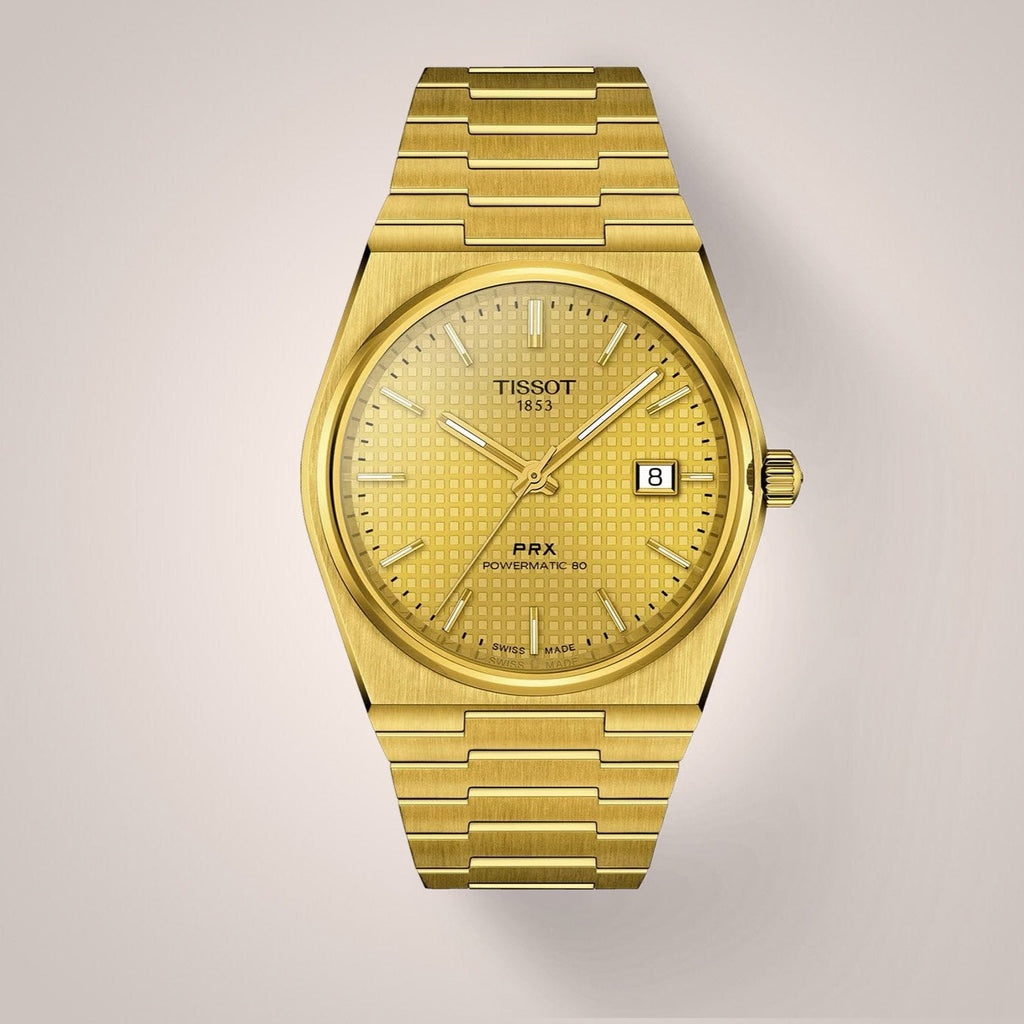 Tissot PRX Powermatic 80 Gold Dial Gold Steel Strap Watch for Men - T137.407.33.021.00 Buy Now By Tissot