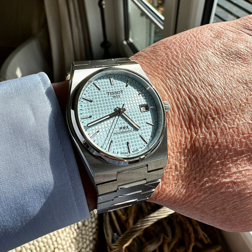 Tissot PRX Powermatic 80 Ice Blue Tiffany Dial Silver Steel Strap Watch for Men - T137.407.11.351.00 Buy Now By Tissot