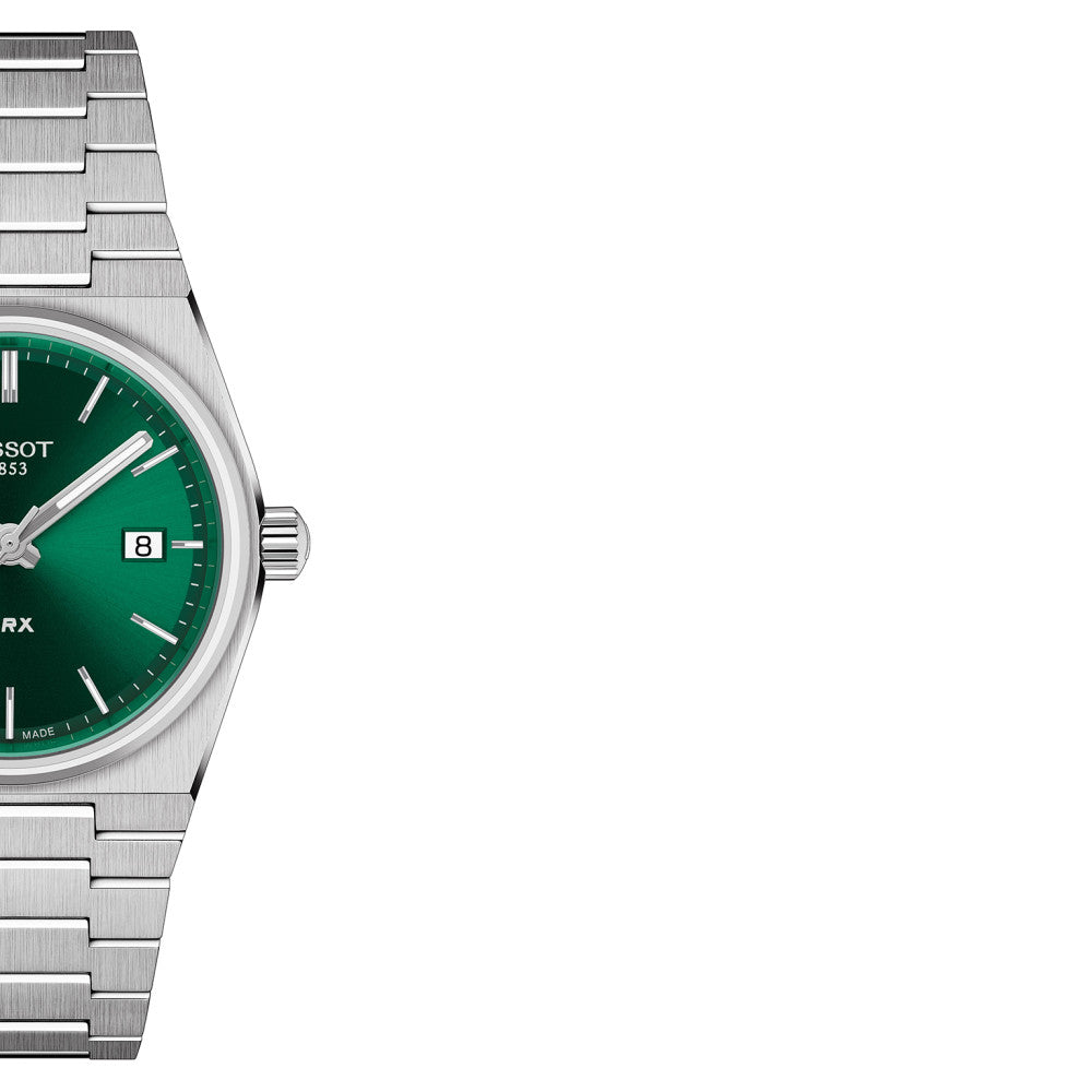 Tissot PRX Quartz Green Dial Steel Silver Steel Strap Watch for Men - T137.410.11.081.00 Buy Now By Tissot