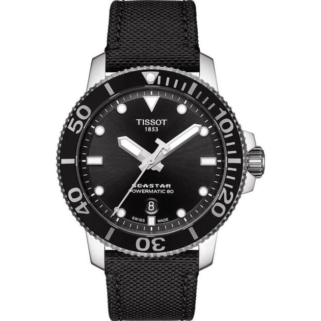 Tissot Seastar 1000 Powermatic 80 Black Dial Black Nylon Strap Watch For Men - T120.407.17.051.00 Buy Now By Tissot