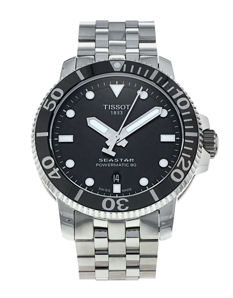 Tissot Seastar 1000 Powermatic 80 Black Dial Silver Steel Strap Watch For Men - T120.407.11.051.00 Buy Now By Tissot