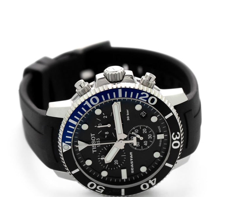 Tissot Seastar 1000 Chronograph Black Dial Black Rubber Strap Watch For Men - T120.417.17.051.02 Buy Now By Tissot