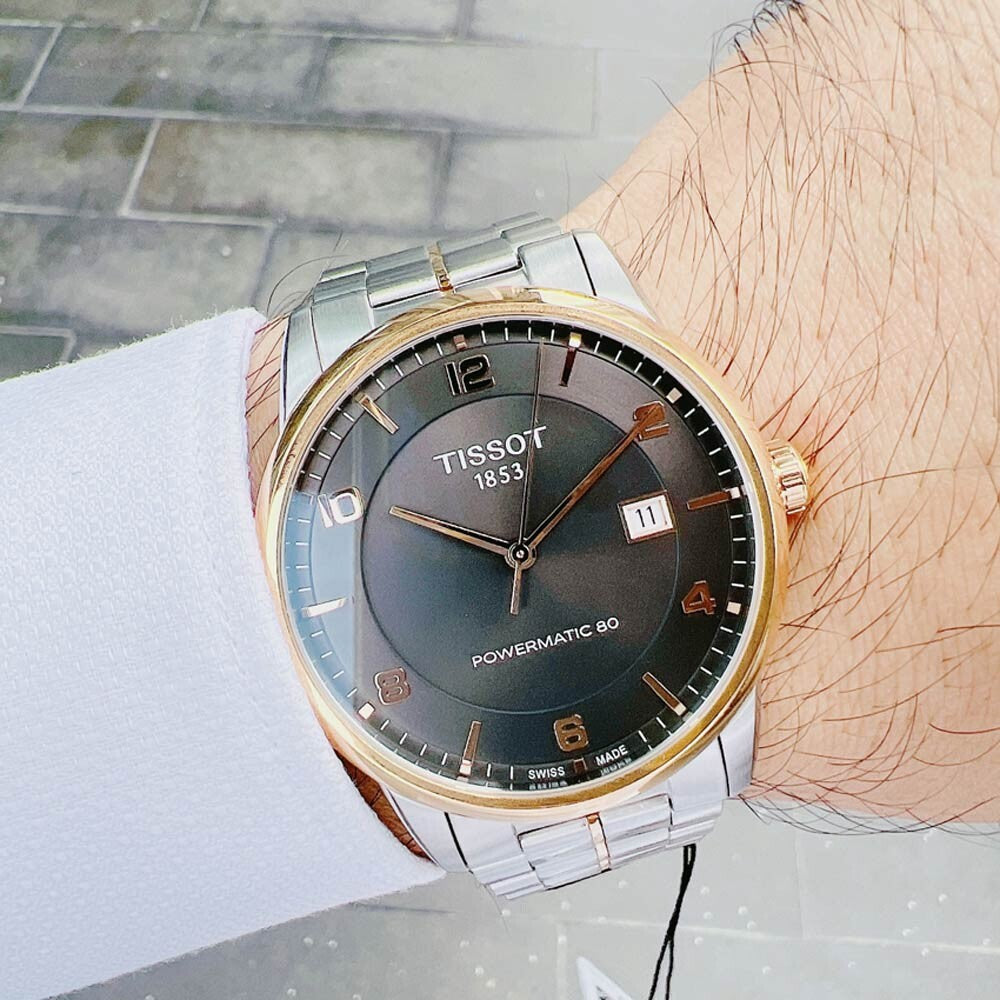 Tissot T Classic Luxury Powermatic 80 Black Dial Silver Steel Strap Watch For Men - T086.407.22.067.00 Buy Now By Tissot