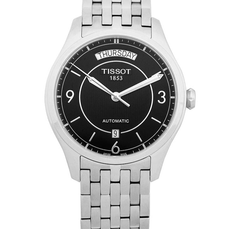 Tissot T Classic T One Automatic Black Dial Silver Steel Strap Watch For Men - T038.430.11.057.00 Buy Now By Tissot