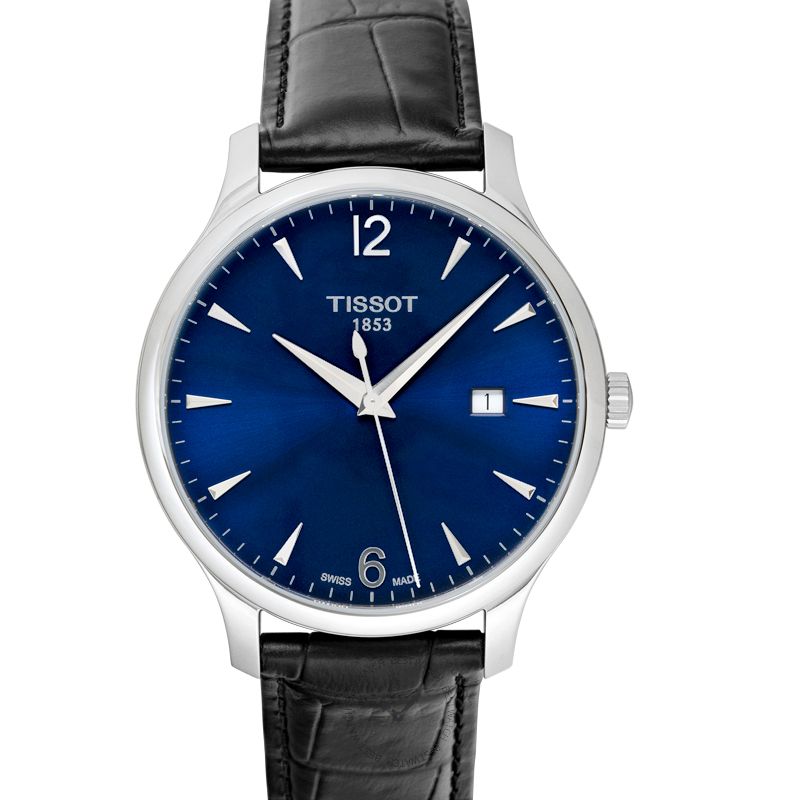 Tissot T Classic Tradition Blue Dial Black Leather Strap Watch For Men - T063.610.16.047.00 Buy Now By Tissot