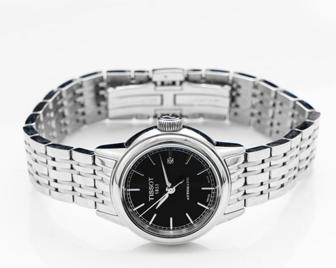 Tissot Carson Automatic Black Dial Silver Steel Strap Watch For Women - T085.207.11.051.00 Buy Now By Tissot