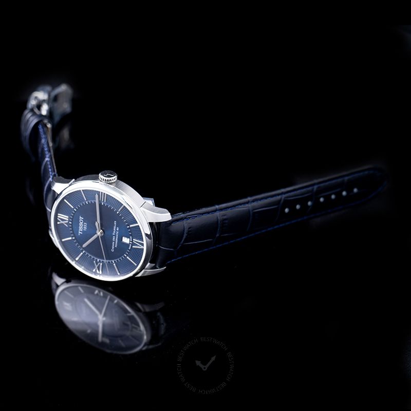 Tissot Chemin Des Tourelles Powermatic 80 Blue Dial Blue Leather Strap Watch for Men - T099.407.16.048.00 Buy Now By Tissot