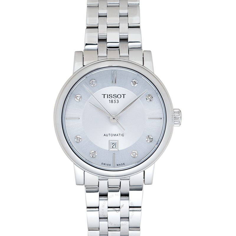 Tissot Carson Premium Automatic Lady Diamonds Silver Dial Silver Steel Strap Watch for Women - T122.207.11.036.00 Buy Now By Tissot