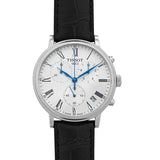 Tissot Carson Premium Chronograph Silver Dial Black Leather Strap Watch For Men - T122.417.16.033.00 Buy Now By Tissot