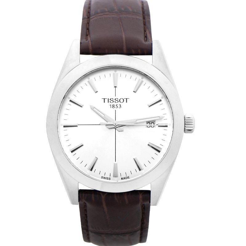 Tissot Gentlemen Silver Dial Brown Leather Strap Watch for Men - T127.410.16.031.01 Buy Now By Tissot