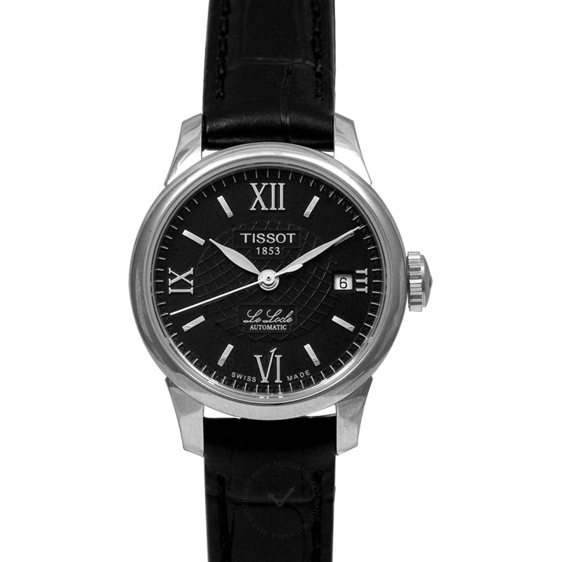 Tissot Le Locle Automatic Lady Black Dial Black Leather Strap Watch for Women - T41.1.123.57 Buy Now By Tissot