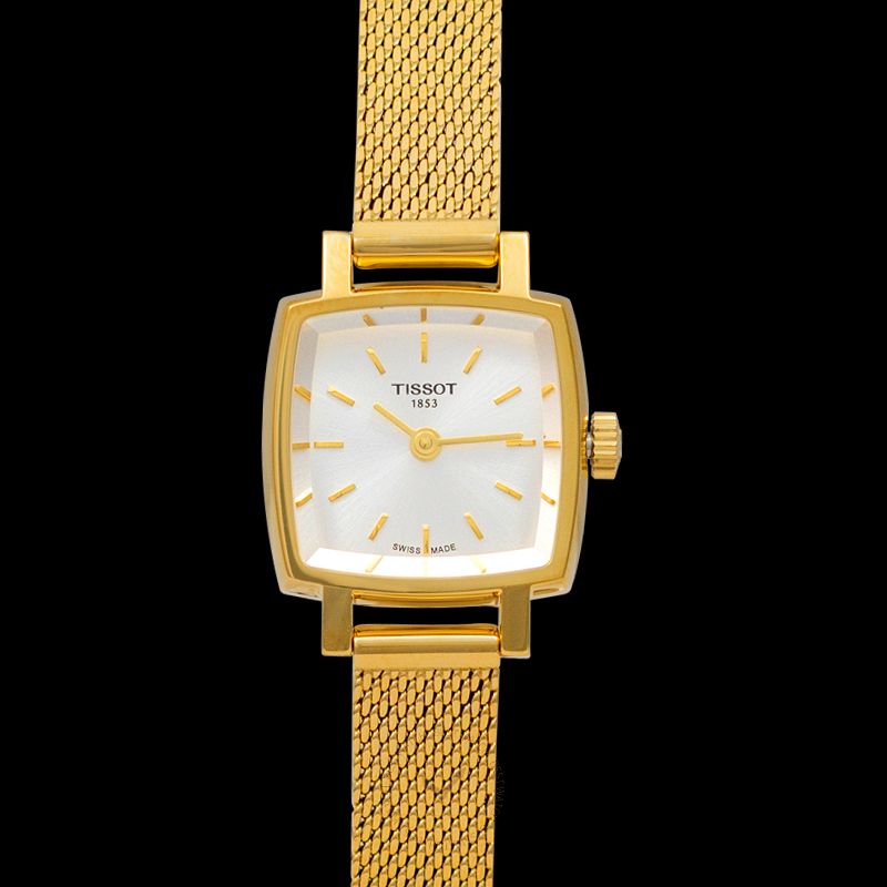 Tissot Lovely Square Silver Dial Gold Mesh Bracelet Watch For Women - T058.109.33.031.00 Buy Now By Tissot