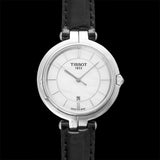 Tissot T Lady Flamingo Mother of Pearl White Dial Black Leather Strap Watch for Women - T094.210.16.111.00 Buy Now By Tissot