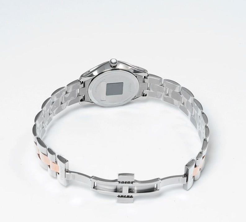 Tissot T Wave Mother of Pearl Dial Two Tone Steel Strap Watch For Women - T112.210.22.113.01 Buy Now By Tissot