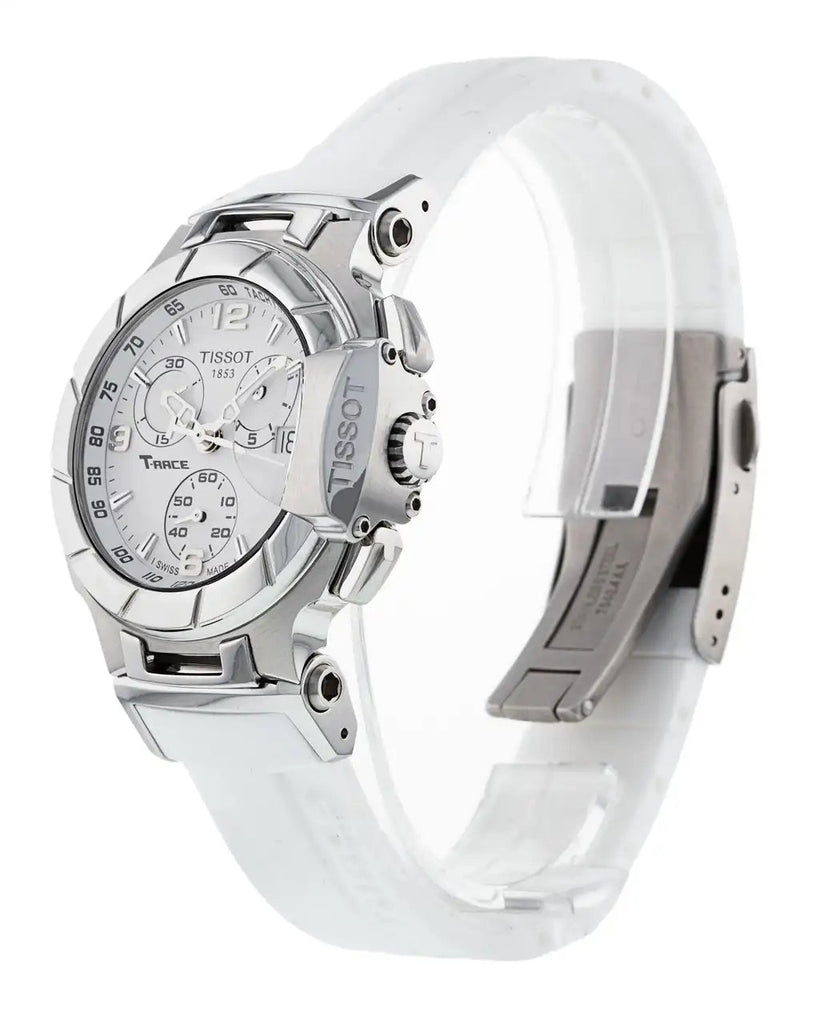 Tissot T Race Lady Chronograph White Dial White Rubber Strap Watch for Women - T048.217.17.017.00 Buy Now By Tissot