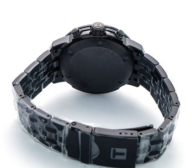 Tissot PRC 200 Chronograph Black Dial Black Steel Strap Watch For Men - T114.417.33.057.00 Buy Now By Tissot
