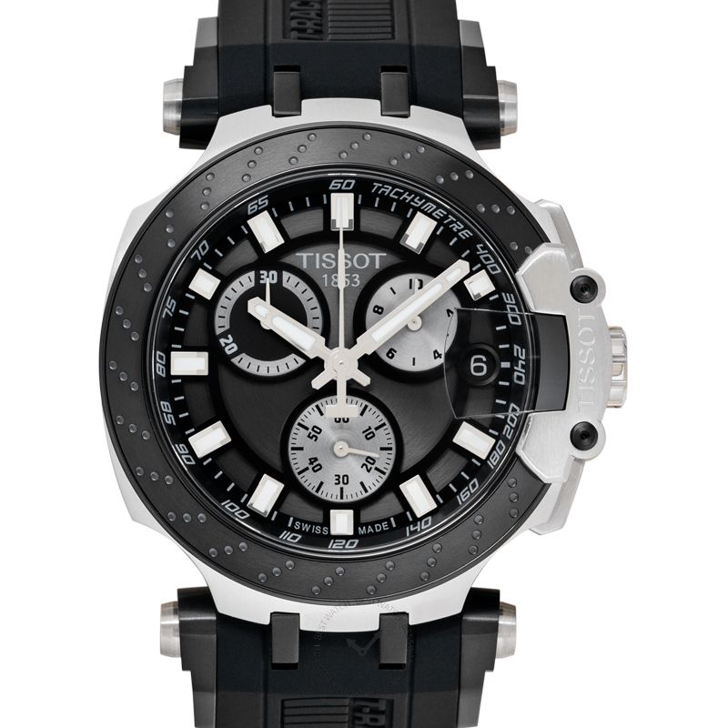 Tissot T Race Chronograph Anthracite Black Dial Black Silicone Strap Watch For Men - T115.417.27.061.00 Buy Now By Tissot