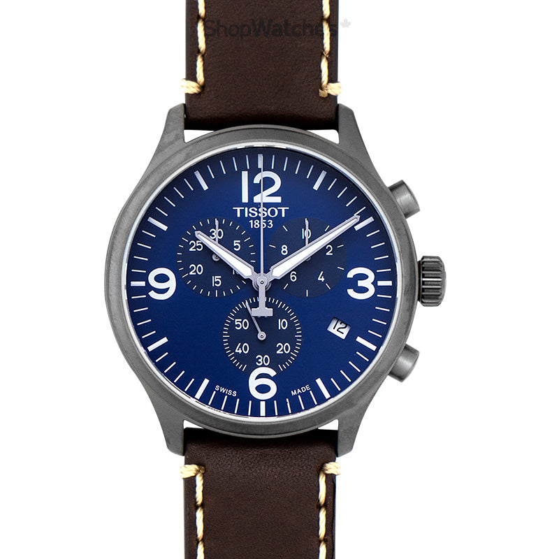 Tissot Chrono XL Blue Dial Brown Leather Strap Watch For Men - T116.617.36.047.00 Buy Now By Tissot