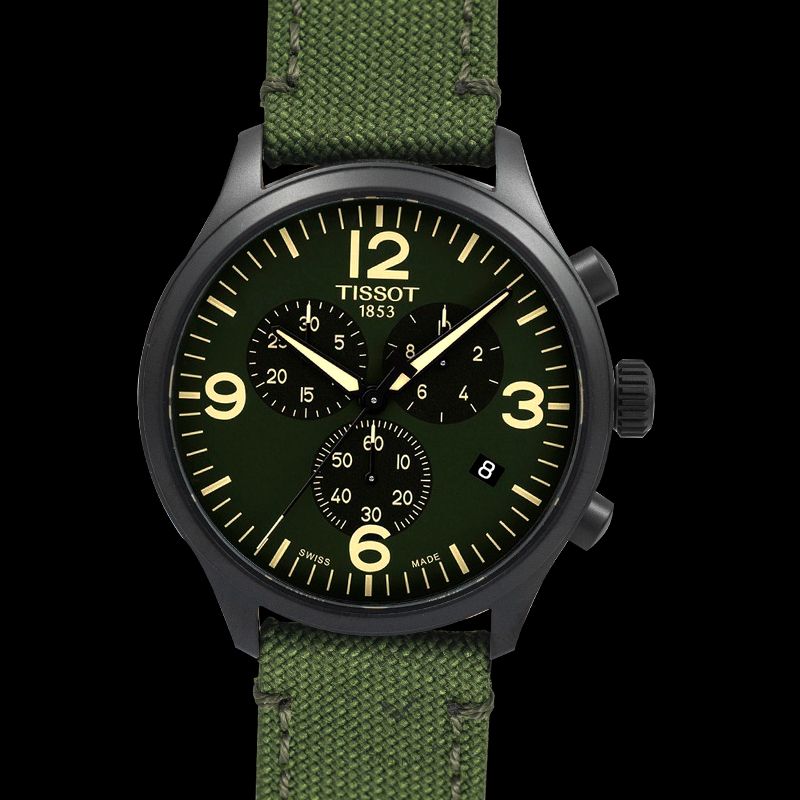 Tissot Chrono XL Green Dial Green NATO Strap Watch For Men - T116.617.37.097.00 Buy Now By Tissot