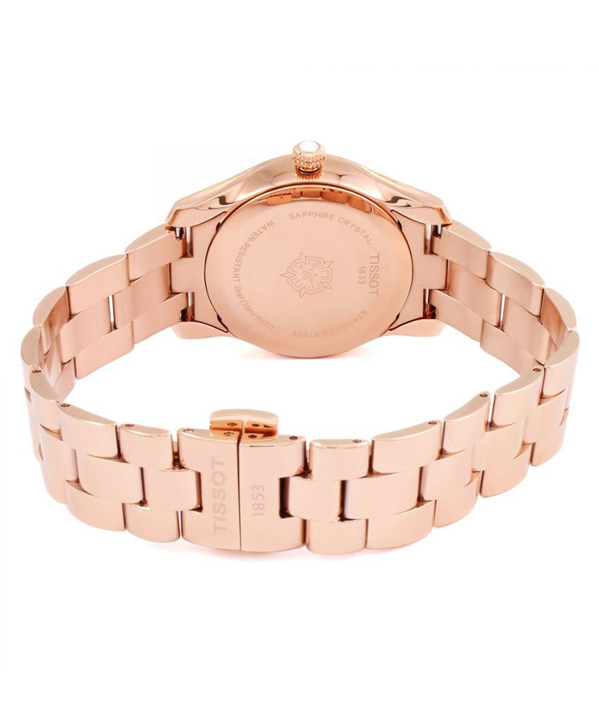 Tissot T Wave T Lady Mother of Pearl Dial Rose Gold Steel Strap Watch For Women - T112.210.33.111.00 Buy Now By Tissot