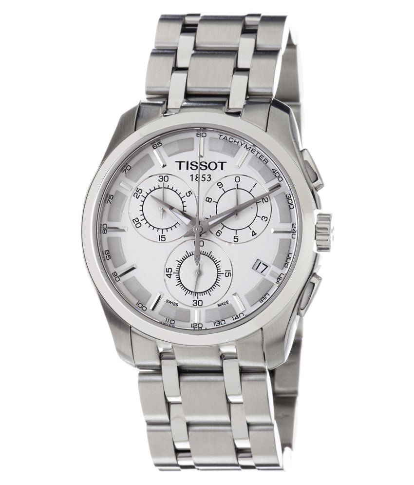 Tissot Couturier Chronograph White Dial Silver Steel Strap Watch For Men - T035.617.11.031.00 Buy Now By Tissot