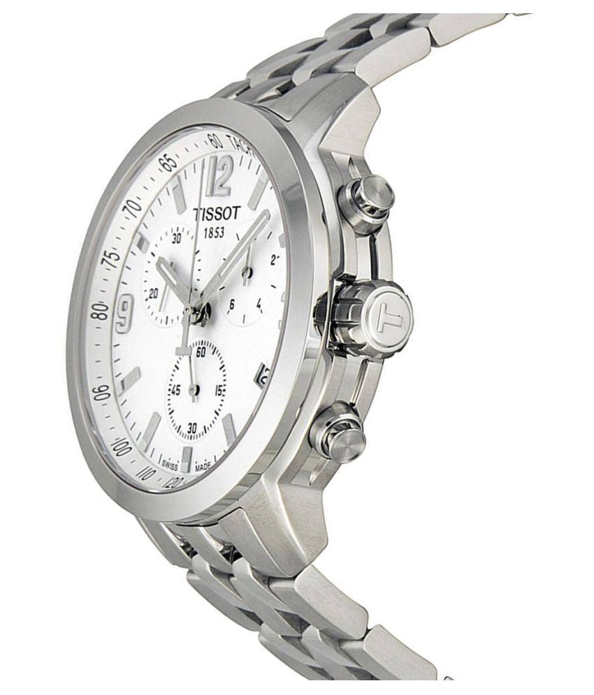 Tissot PRC 200 Chronograph White Dial Silver Steel Strap Watch For Men - T055.417.11.017.00 Buy Now By Tissot