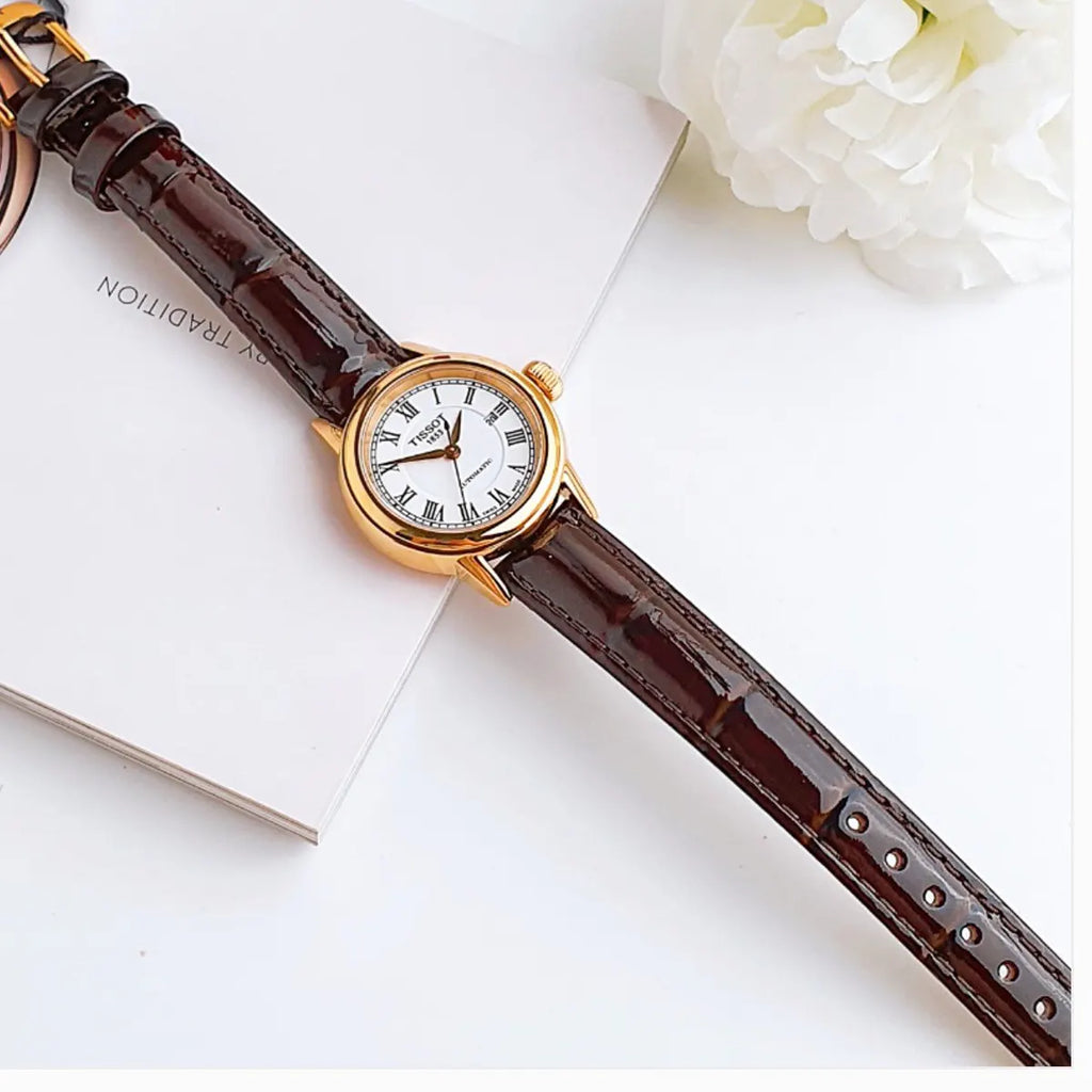 Tissot T Classic Carson White Dial Brown Leather Strap Watch For Women - T085.207.36.013.00 Buy Now By Tissot