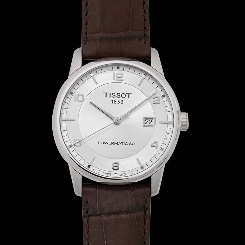 Tissot Luxury Powermatic 80 Silver Dial Brown Leather Strap Watch For Men - T086.407.16.037.00 Buy Now By Tissot