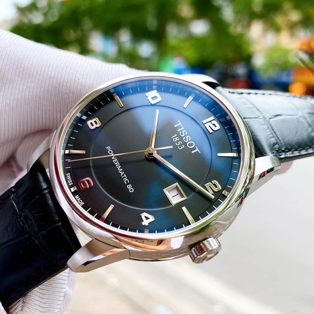 Tissot Luxury Powermatic 80 Black Dial Black Leather Strap Watch For Men - T086.407.16.057.00 Buy Now By Tissot