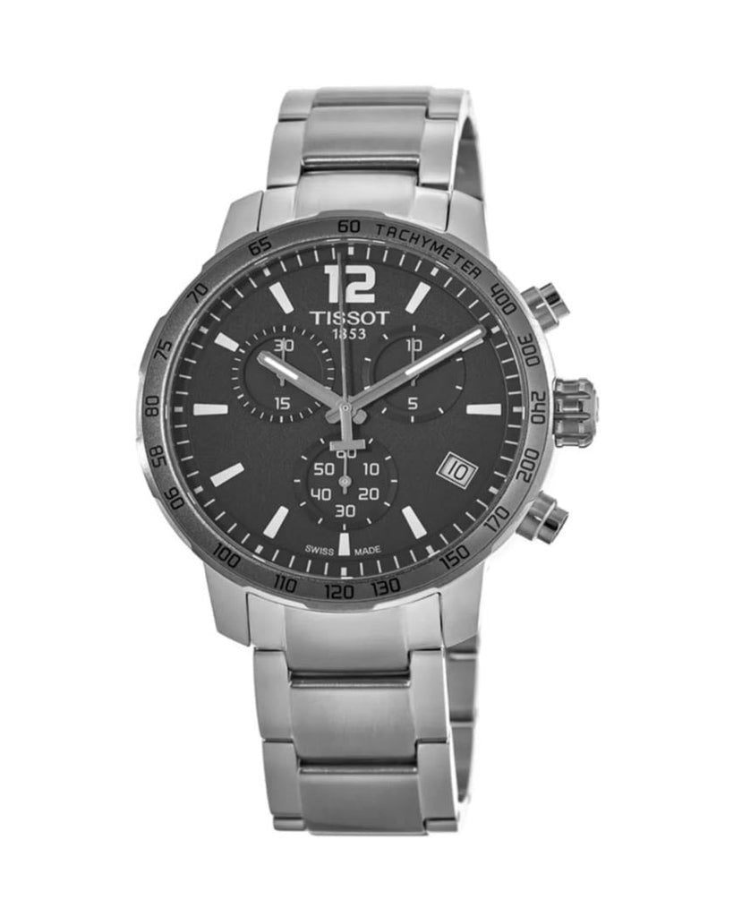 Tissot Quickster Chronograph Black Dial Silver Steel Strap Watch For Men - T095.417.11.067.00 Buy Now By Tissot
