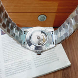 Tissot Gentleman Powermatic 80 Silicium Ice Blue Silver Steel Strap Watch For Men - T127.407.11.351.00