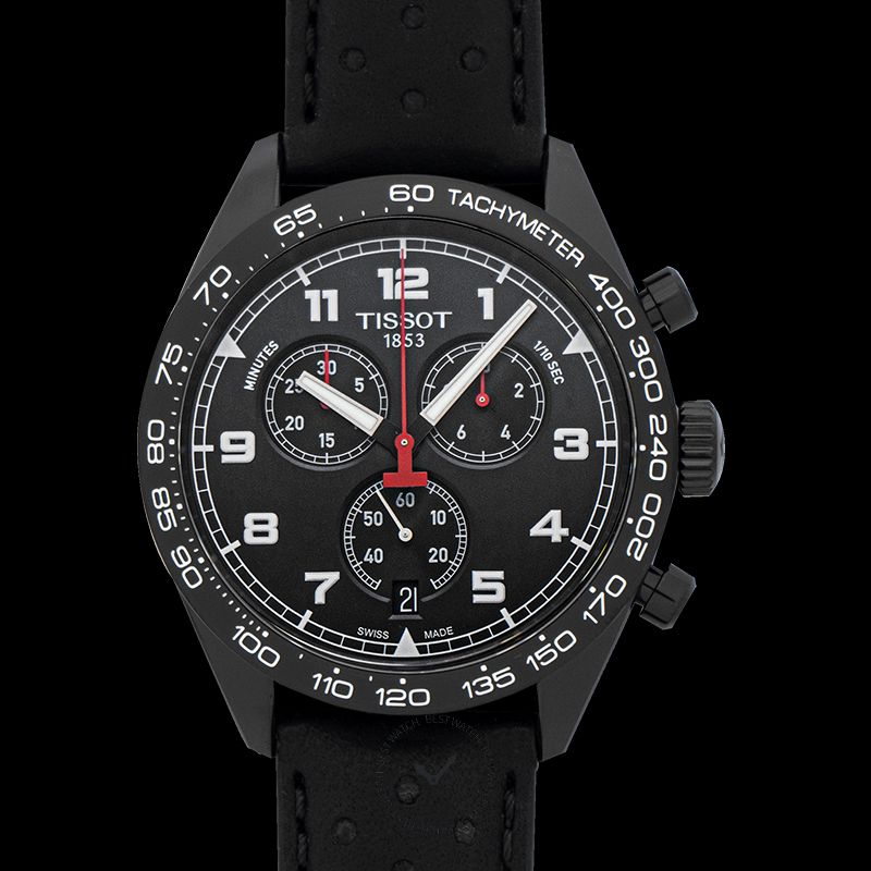 Tissot T Sport PRS 516 Chronograph Black Dial Black Leather Strap Watch for Men - T131.617.36.052.00 Buy Now By Tissot