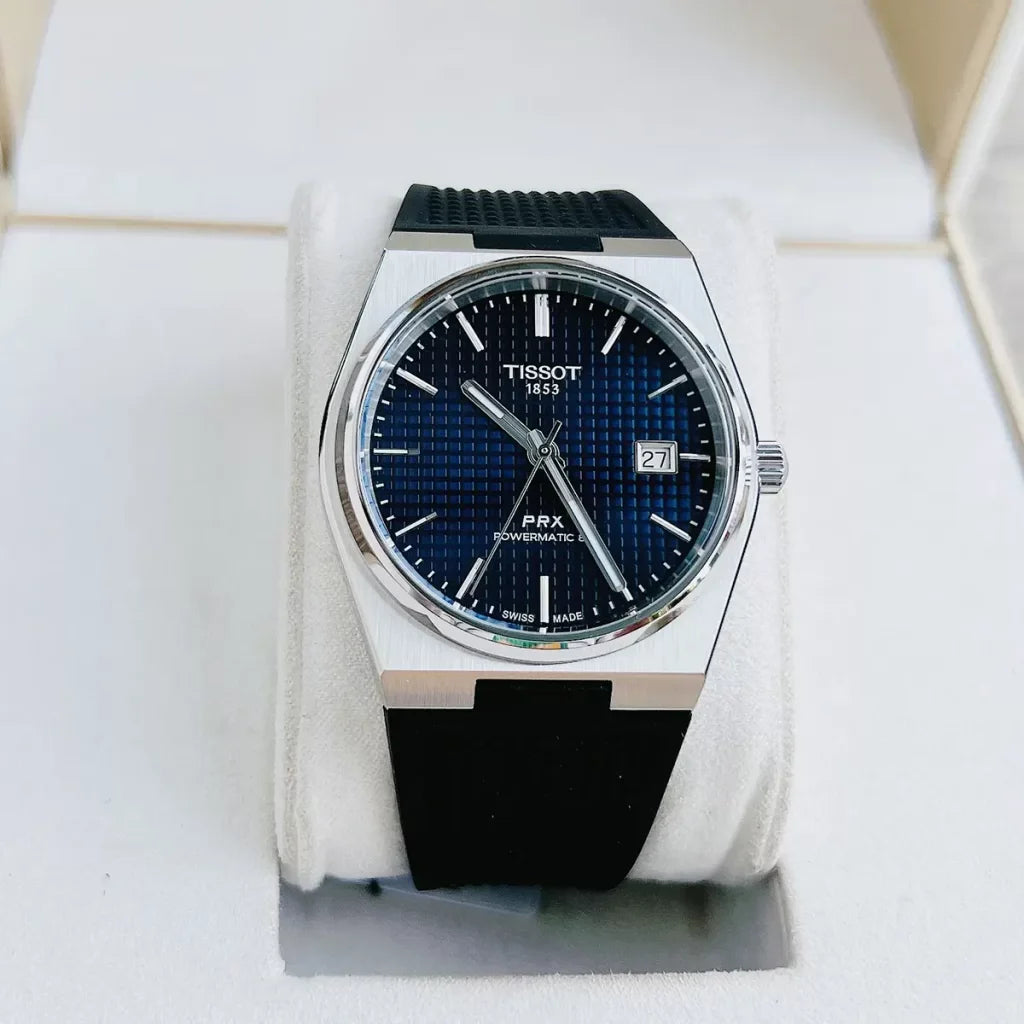Tissot PRX Powermatic 80 Blue Dial Black Rubber Strap Watch for Men - T137.407.17.041.00 Buy Now By Tissot