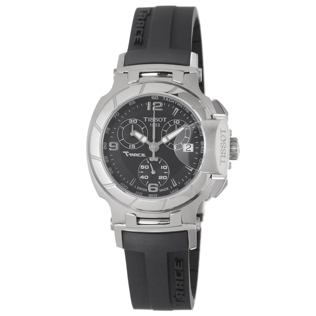 Tissot T Race Chronograph Black Dial Black Rubber Strap Watch for Women - T048.217.17.057.00 Buy Now By Tissot