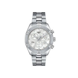 Tissot PR 100 Sport Chic Chronograph Diamonds Mother of Pearl Dial Silver Steel Strap Watch for Women - T101.917.11.116.00 Buy Now By Tissot