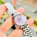 Tissot T Classic Carson Premium Lady Mother of Pearl Pink Dial Silver Steel Strap Watch For Women - T122.210.11.159.00 Buy Now By Tissot