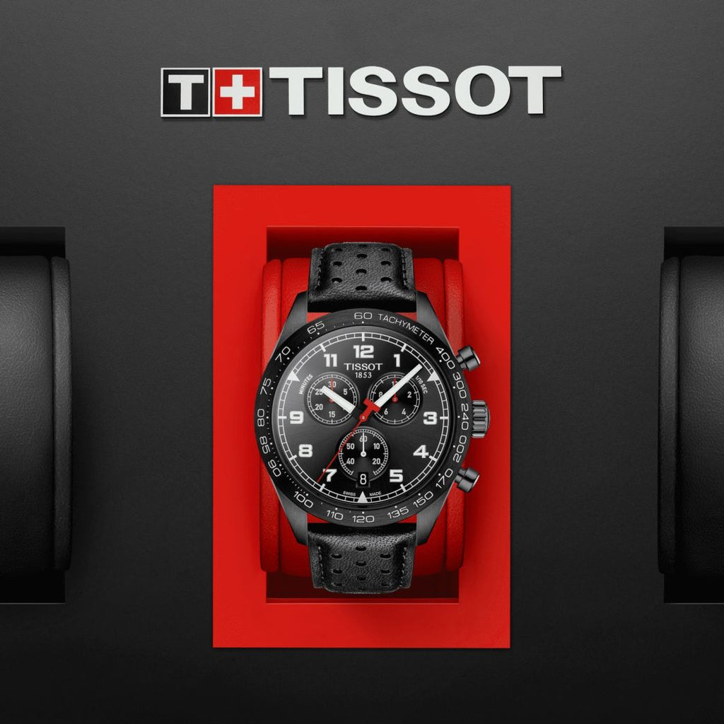 Tissot T Sport PRS 516 Chronograph Black Dial Black Leather Strap Watch for Men - T131.617.36.051.00 Buy Now By Tissot