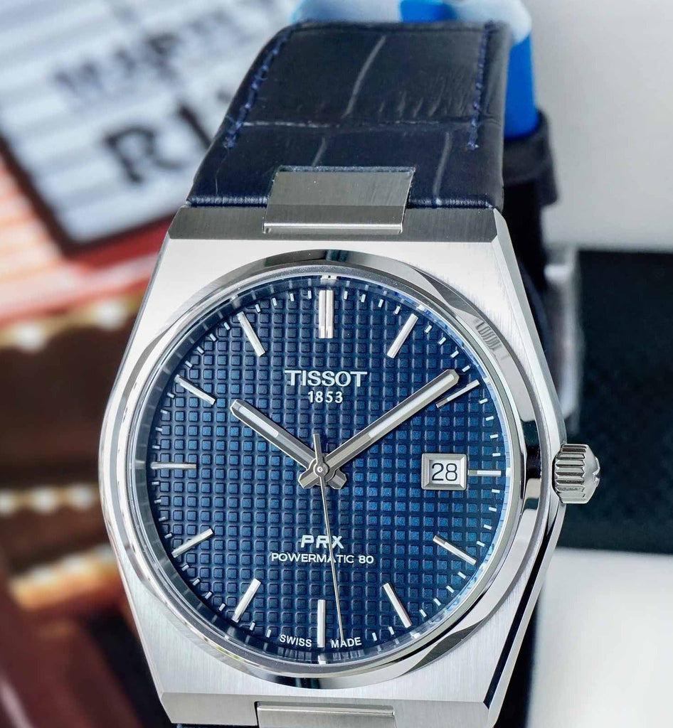 Tissot PRX Powermatic 80 Blue Dial Blue Leather Strap Watch for Men - T137.407.16.041.00 Buy Now By Tissot