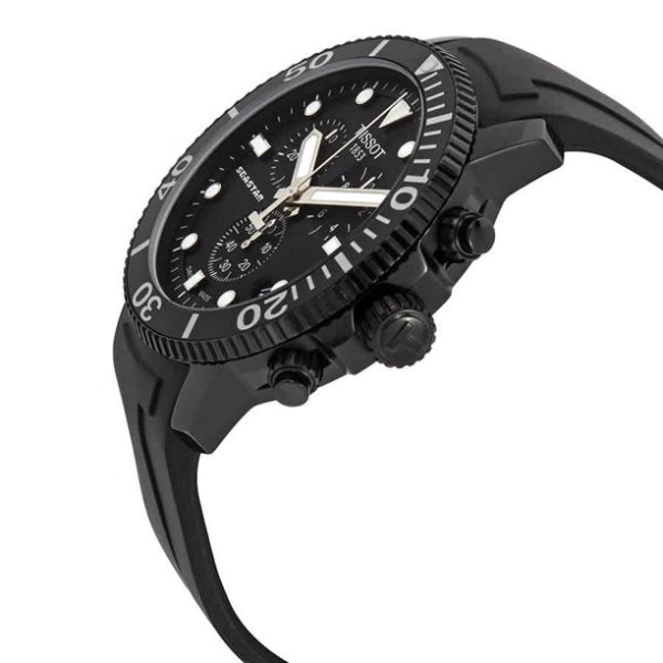 Tissot Seastar 1000 Chronograph Black Dial Black Rubber Strap Watch For Men - T120.417.37.051.02 Buy Now By Tissot