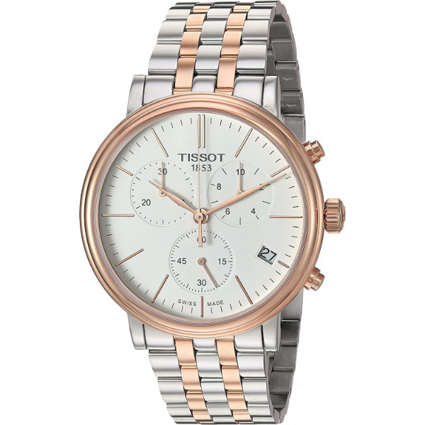 Tissot Carson Premium Chronograph White Dial Two Tone Steel Strap Watch For Men - T122.417.22.011.00 Buy Now By Tissot