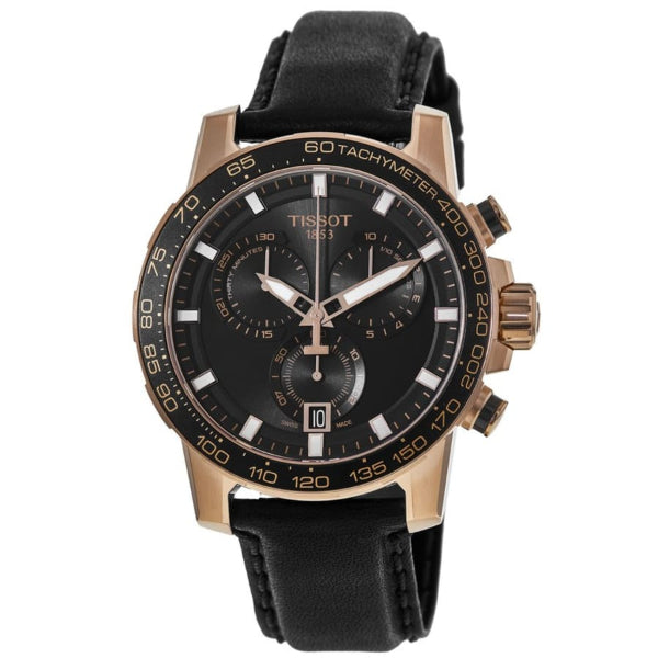 Tissot Supersport Chrono Black Dial Black Leather Strap Watch for Men - T125.617.36.051.00 Buy Now By Tissot